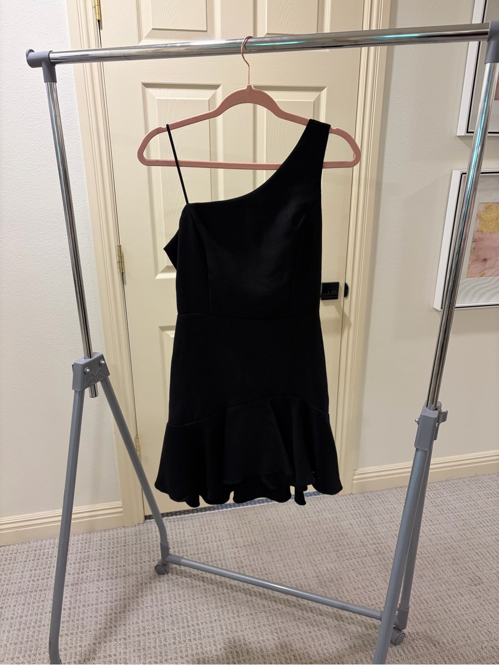 DO+BE One-Shoulder Black Ruffle Dress
